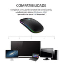 Mouse Wireless RGB Recarregável 2.4GHz Sem Fio com Iluminação LED