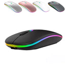 Mouse Wireless RGB Recarregável 2.4GHz Sem Fio com Iluminação LED