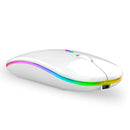 Mouse Wireless RGB Recarregável 2.4GHz Sem Fio com Iluminação LED