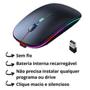 Mouse Wireless RGB Recarregável 2.4GHz Sem Fio com Iluminação LED