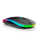 Mouse Wireless RGB Recarregável 2.4GHz Sem Fio com Iluminação LED